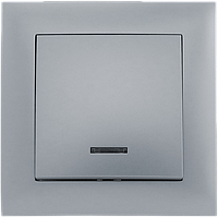 Вимикач одноклавішний з LED підсвічуванням серія "IDEAL SILVER" ТМ"MARSHEL"