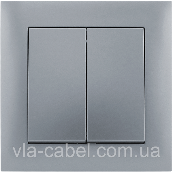 Вимикач двухкл. серія "IDEAL SILVER" ТМ"MARSHEL", фото 1