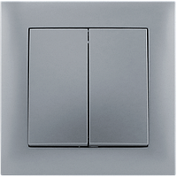 Вимикач двухкл. серія "IDEAL SILVER" ТМ"MARSHEL"