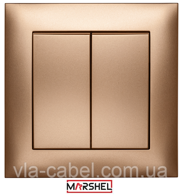 Вимикач двухкл. серія "IDEAL GOLD" ТМ"MARSHEL", фото 1