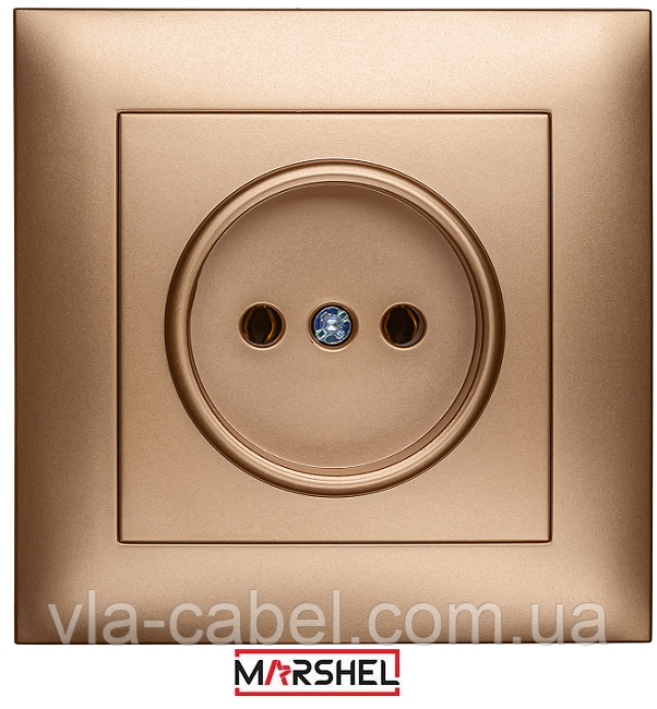 Розетка одномісна серія "IDEAL GOLD" ТМ"MARSHEL", фото 1