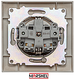 Розетка одномісна з заземленням бризгозахищена серія "IDEAL GOLD" ТМ"MARSHEL", фото 4