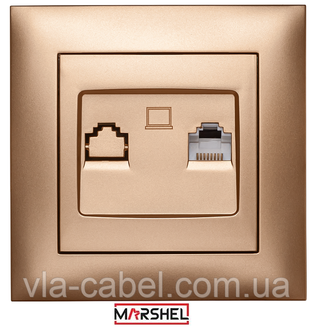 Розетка комп'ютерна серія "IDEAL GOLD" ТМ"MARSHEL", фото 1