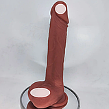 Вібратор-фалоїмітатор з телескопією й обертанням, Фаллос на пульті 21 см, Дилдо на присоску з підігрівом, Інті, фото 2