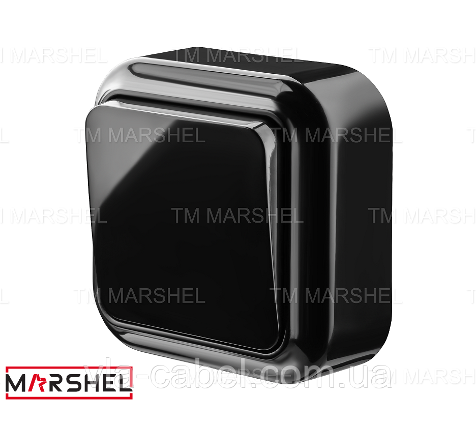 Вимикач 1 одинарний зовнішній, накладний чорний MAGLEV BLACK "MARSHEL" Туреччина