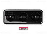 Розетка 3-а потрійна без заземлення накладна, зовнішня чорна матова MAGLEV BLACK "MARSHEL" Туреччина, фото 6