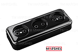 Розетка 3-а потрійна без заземлення накладна, зовнішня чорна матова MAGLEV BLACK "MARSHEL" Туреччина, фото 7
