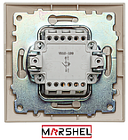 Вимикач 1-й одинарний з LED підсвіткою бежевий ELEGANT BEIGE "MARSHEL" Туреччина, фото 3