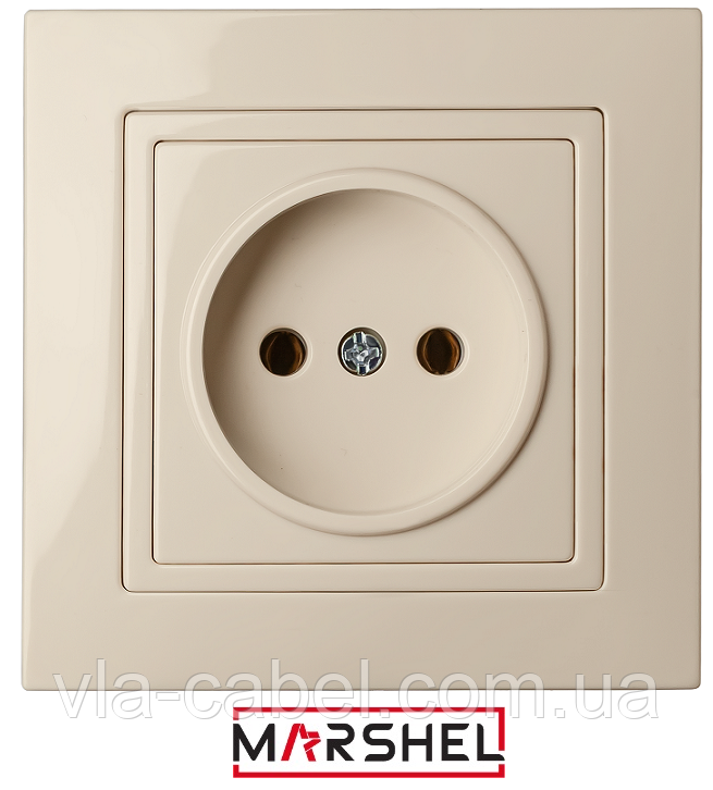Розетка 1-а одинарна внутрішня без заземлення бежева ELEGANT BEIGE "MARSHEL" врізна Туреччина