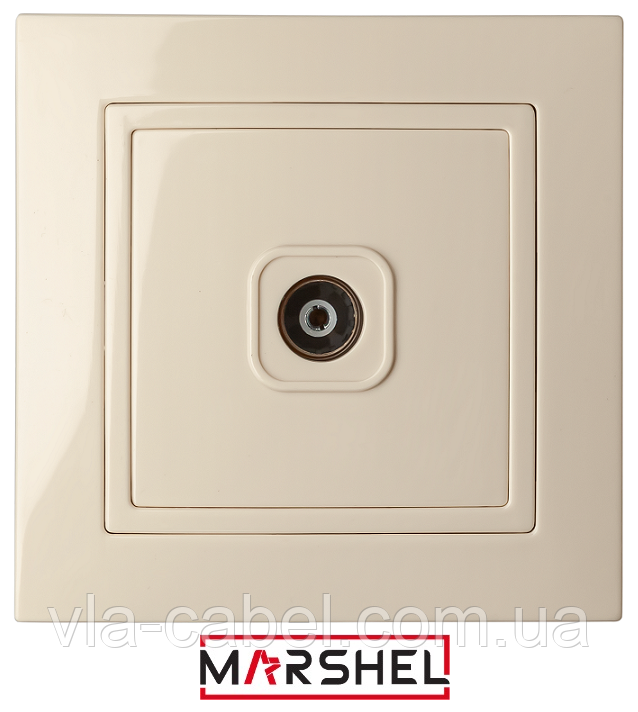 Розетка телевізійна TV одинарна внутрішня бежева ELEGANT BEIGE "MARSHEL" Туреччина