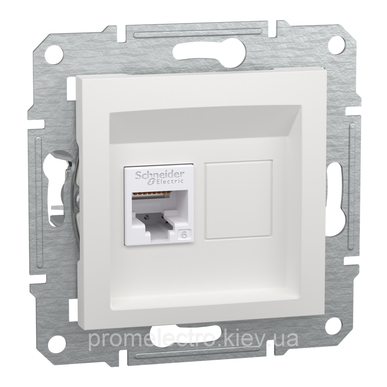 Розетка Schneider-Electric Asfora RJ45, тип UTP, категорія 6е, біла без рамки EPH4770121