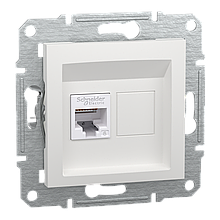 Розетка Schneider-Electric Asfora RJ45, тип UTP, категорія 6е, біла без рамки EPH4770121