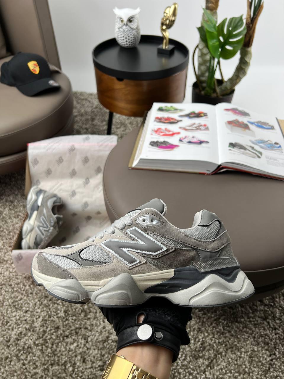 Чоловічі кросівки замша текстиль New Balance 9060 Grey Beige, кеди чоловічі Нью Беланс сірі. Чоловіче взуття