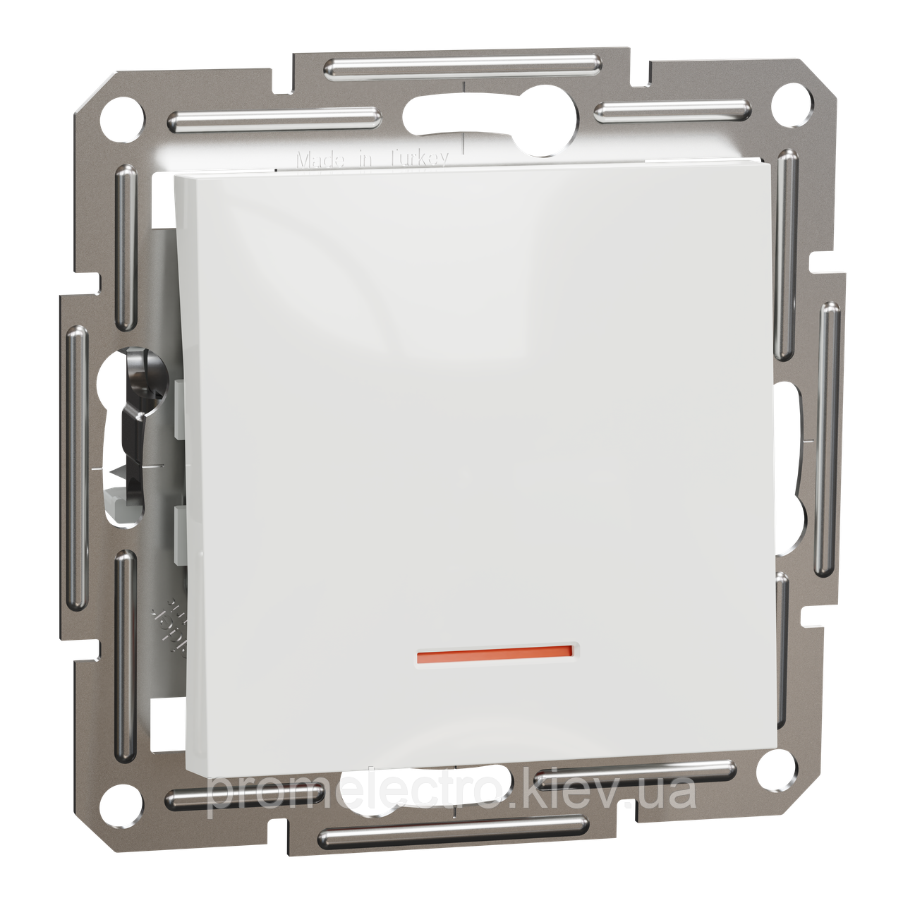 Вимикач Schneider-Electric Asfora 1-клавішний з підсвіткою білий без рамки EPH1470121