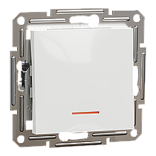 Вимикач Schneider-Electric Asfora 1-клавішний з підсвіткою білий без рамки EPH1470121