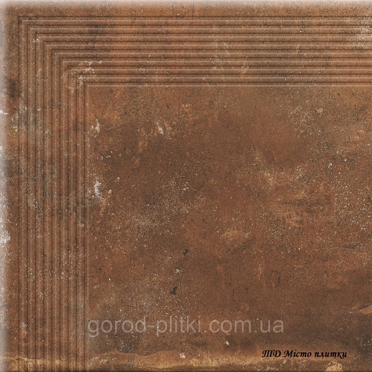 Плитка для ганку з фаскою кутова Piatto Red 30x30