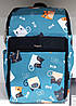 Рюкзак ортопедичний шкільний блакитний 3-7 клас з кишенями для дівчинки з принтом Котики Dolly 551, фото 10