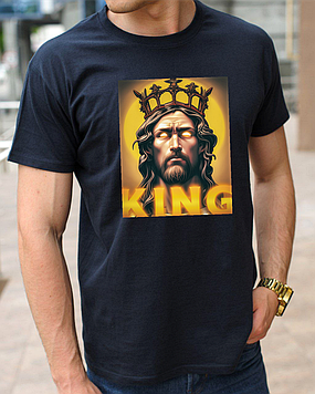 Християнські футболки з релігійною символікою Jesus king (Ісус король), православні футболки розмір S