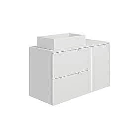 Тумба консольна Aqua 100 з корзиною (біла, глянець)
