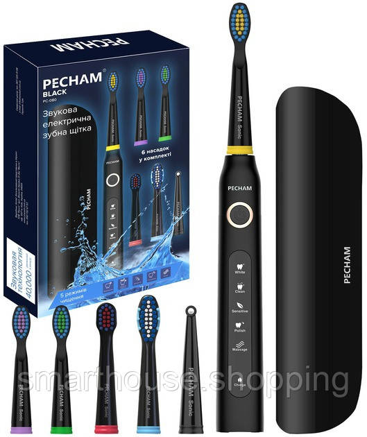 Електрична зубна щітка Pecham Travel PC-080 Black, фото 1