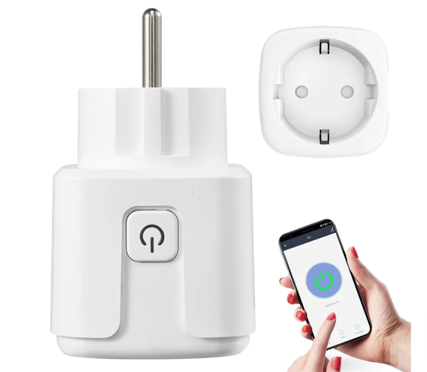 Розумна WiFi розетка 20А з енергометром Tuya Smart Біла / Смарт розетка з підключенням до телефону