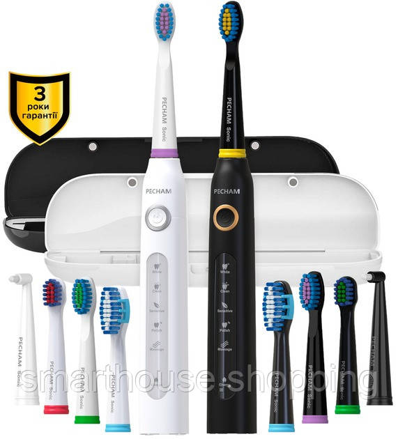 Набір зубних щіток Pecham Black and White Travel Set PC-084 (0290119010100), фото 1