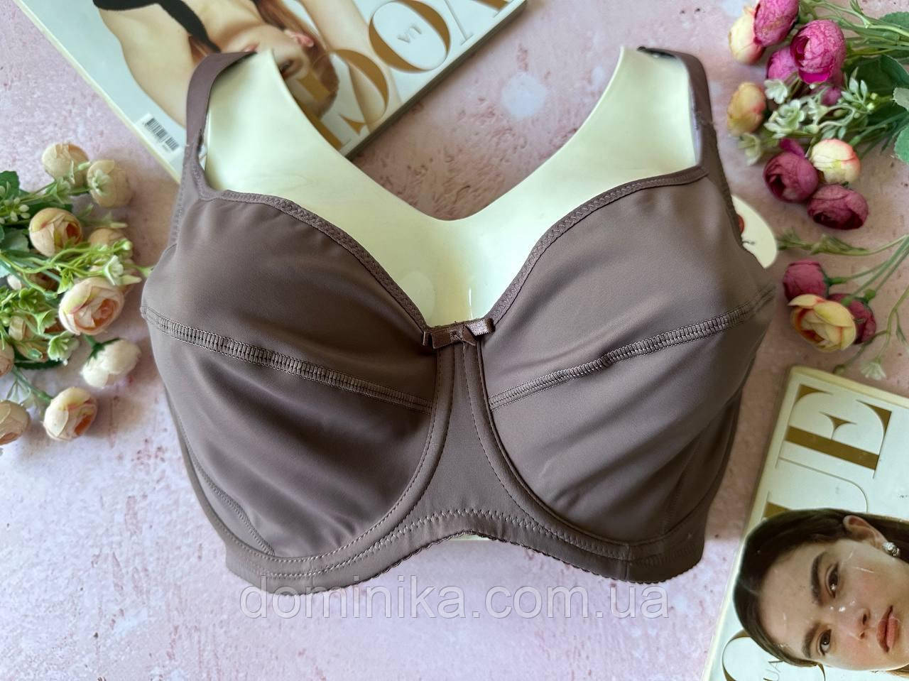 Бюстгальтер без поролону коричневий