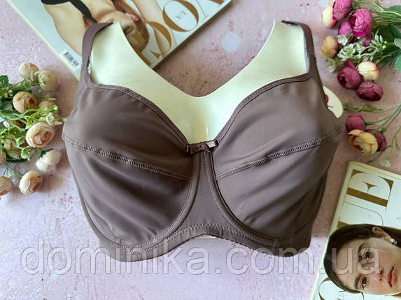 Бюстгальтер без поролону коричневий, фото 1