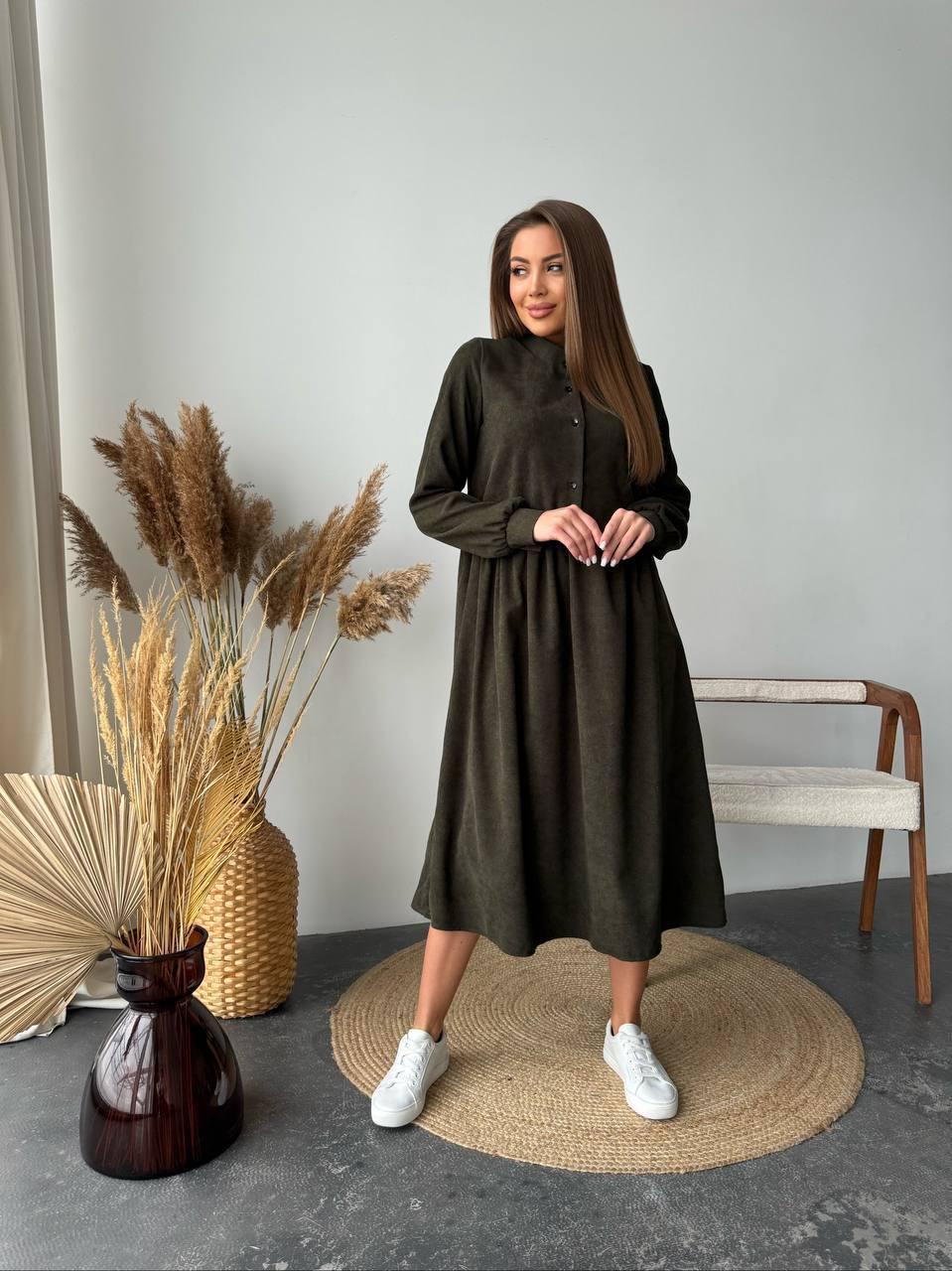 Жіноче Вельветове Плаття Розміри 42-44,46-48,50-52 (имм 495), фото 1