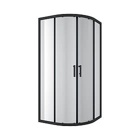 R90RCB Душова кабіна ROUND напівкругла чорна 900x900x1900 мм скло прозоре