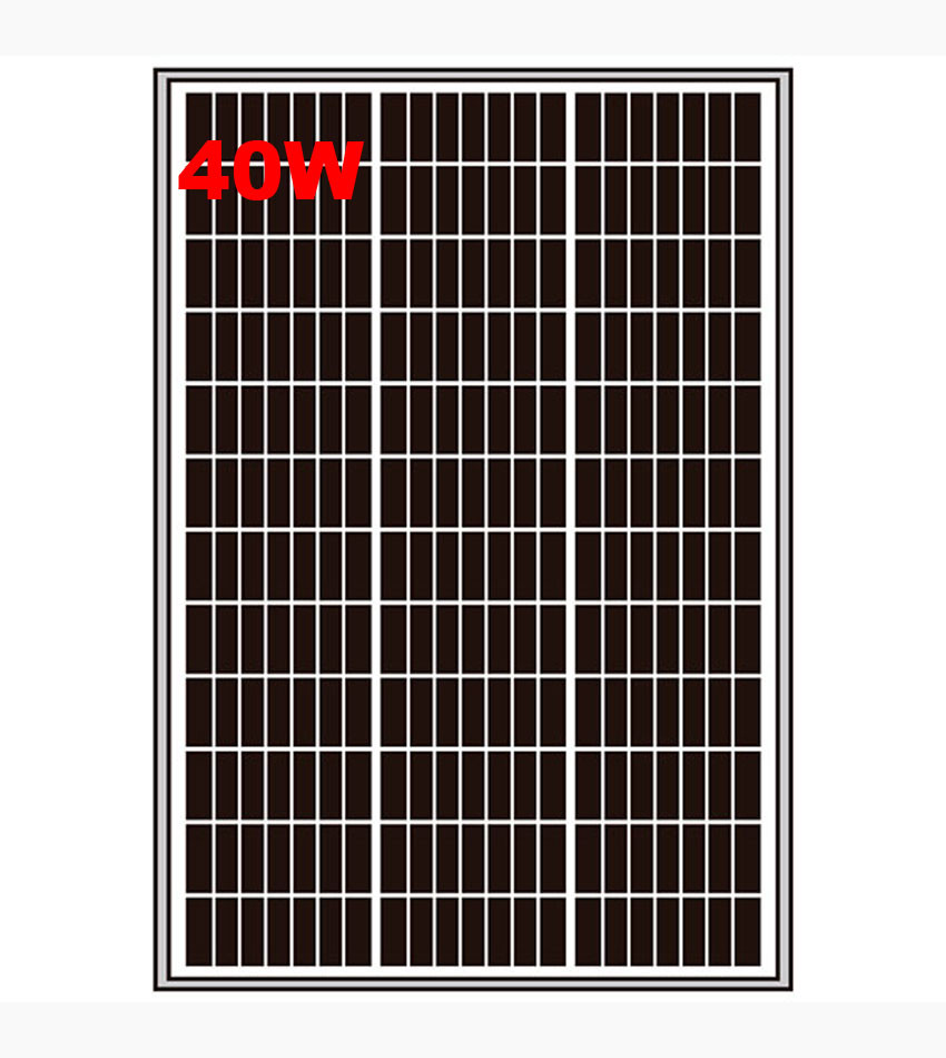 Сонячна панель 40w, монокристалічна