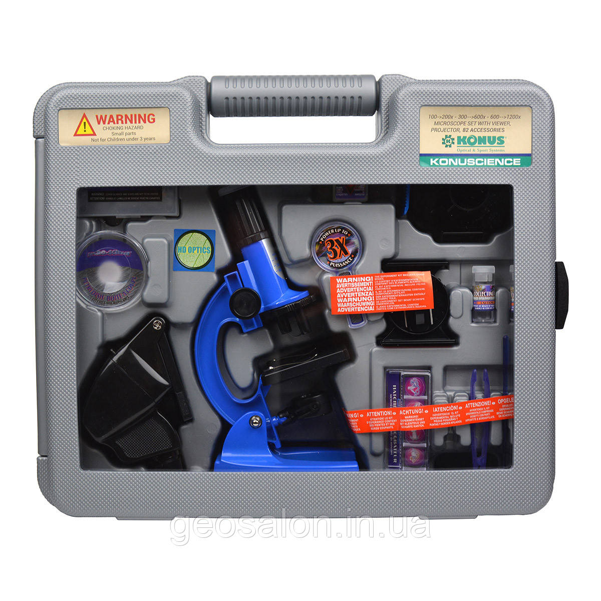 Дитячий мікроскоп KONUS KONUSCIENCE (100x-1200x) у кейсі