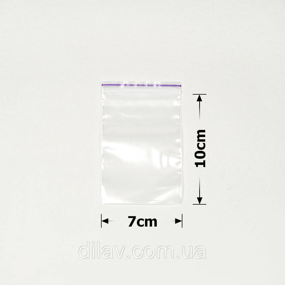 Пакет з замком zip-lock, 7*10, 50штук упаковка, фото 1