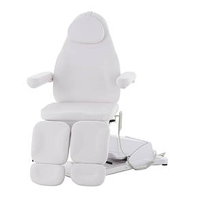 Крісло педикюрне електричне поворотне крісло кушетка для педикюру (2 мотори) WHITE 8186-L PVC
