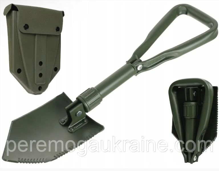 Саперна складна лопата з пластиковим чохлом Mil-Tec tsr Olive 15520100