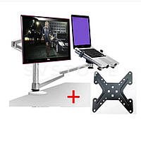 OA-7X-A1 Регулируемый настольный двойной держатель для 10-15 дюймового ноутбука и 10-32 дюймового монитора