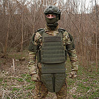 Бронекомплект Kiborg з балістичним захистом 1 клас захисту Militex Khaki