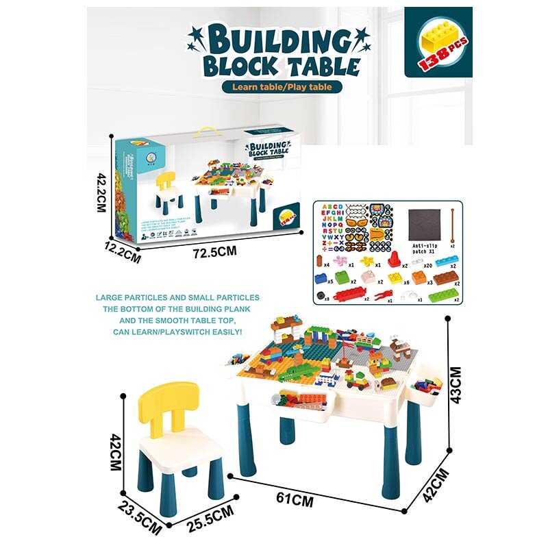 Столик з конструктором 6787-103 AB 114 деталей, стіл, стілець, 4 кошики, в коробці, фото 1