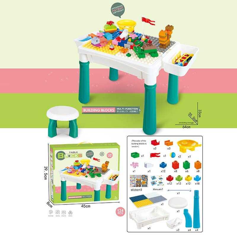 Столик з конструктором 6787-119 124 деталі, стіл, стілець, 2 кошики, в коробці, фото 1