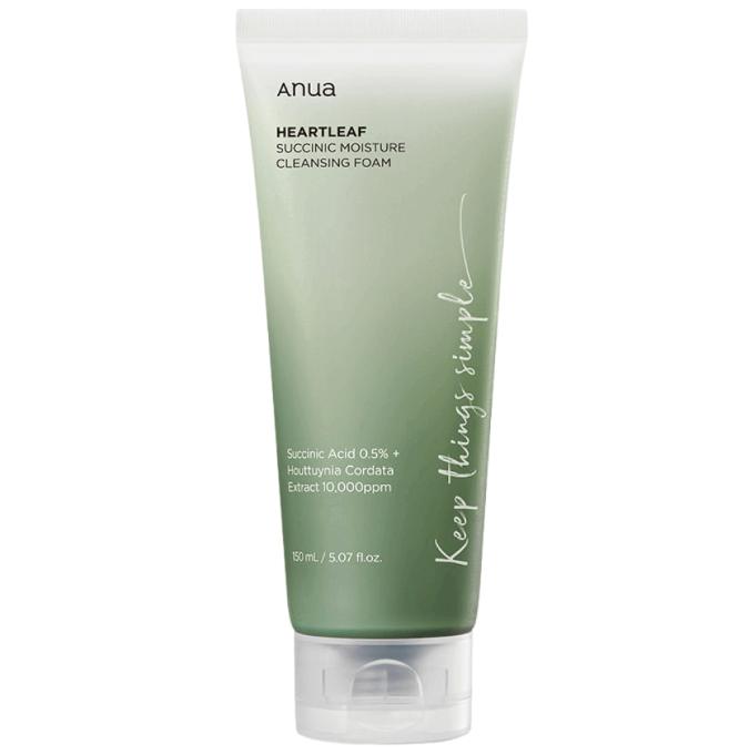 Гель-пінка для вмивання з бурштиновою кислотою Anua Heartleaf Succinic Moisture Cleansing Foam 150 мл