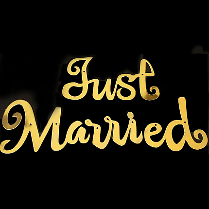 Гірлянда паперова Весільна Just Married | Золото, фото 3