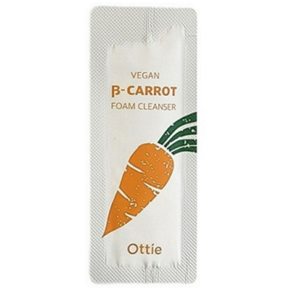 Пробник очищуючої пінки на основі органічної моркви Ottie Vegan Beta-Carrot Foam Cleanser 1 мл