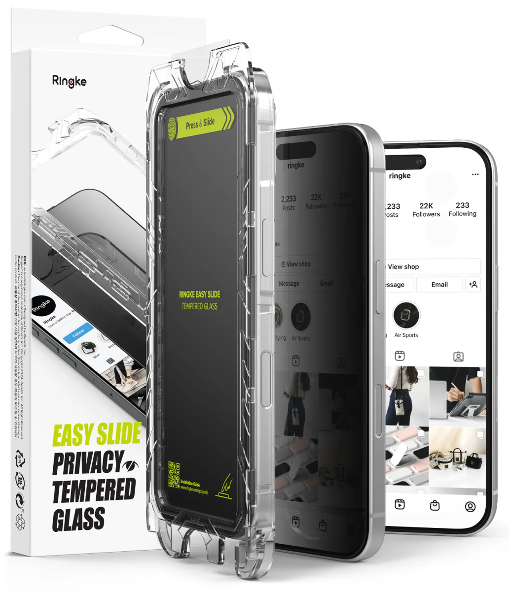 Захисне скло Ringke Easy Slide Privacy Tempered Glass 2-Pack до iPhone 16 Pro Black (G4as928)