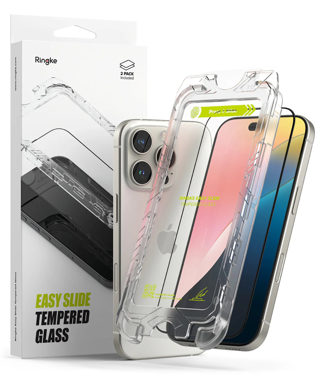Захисне скло Ringke Easy Slide Tempered Glass 2-Pack до iPhone 16 Pro Max Black (G4as925)