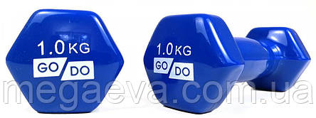 Гантель для фітнесу з вініловим покриттям 2шт, фото 2