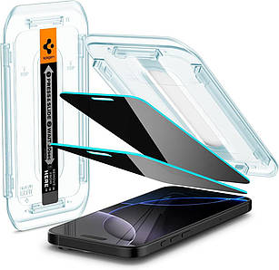 Захисне скло Spigen Glas.tR EZ FIT Privacy 2-Pack до iPhone 16 Pro Black (AGL07929)