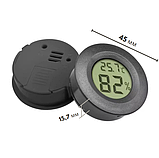 Термометр-гігрометр цифрової міні для будинку/квартири/теплиці/тераріуму (Чорний), фото 2