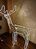 Новорічний олень світиться 120 см з поворотом голови, Світлодіодний олень 3D, Новорічний декор для дому, фото 2