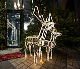 Новорічний олень світиться 120 см з поворотом голови, Світлодіодний олень 3D, Новорічний декор для дому, фото 4