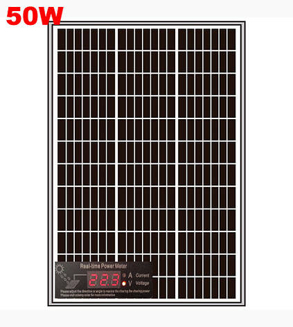 Сонячна панель 50w, з дисплеєм, монокристалічна, фото 1